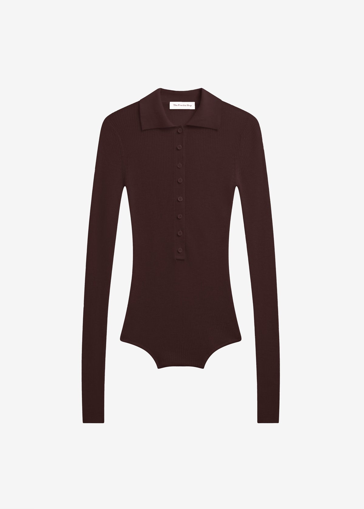 Solana Polo Bodysuit - Burgundy – view 10 of 10
