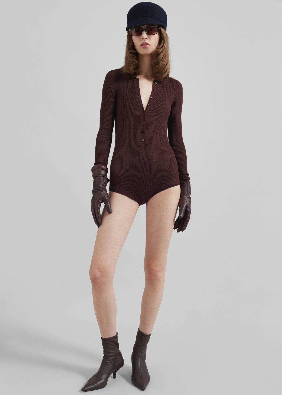 Solana Polo Bodysuit - Burgundy – view 4 of 10