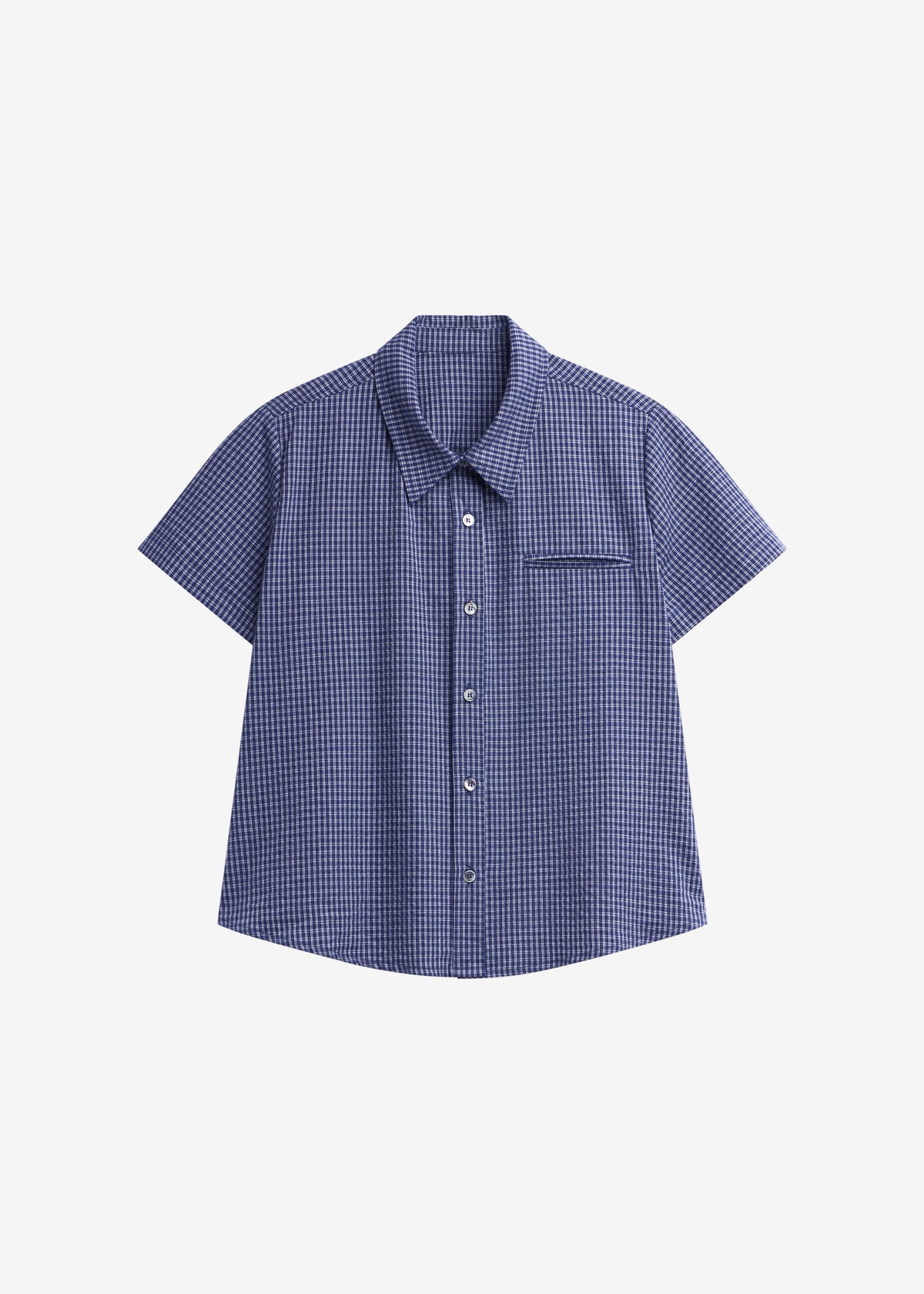 Solaro Short Sleeve Shirt - Navy Plaid – view 8 of 8