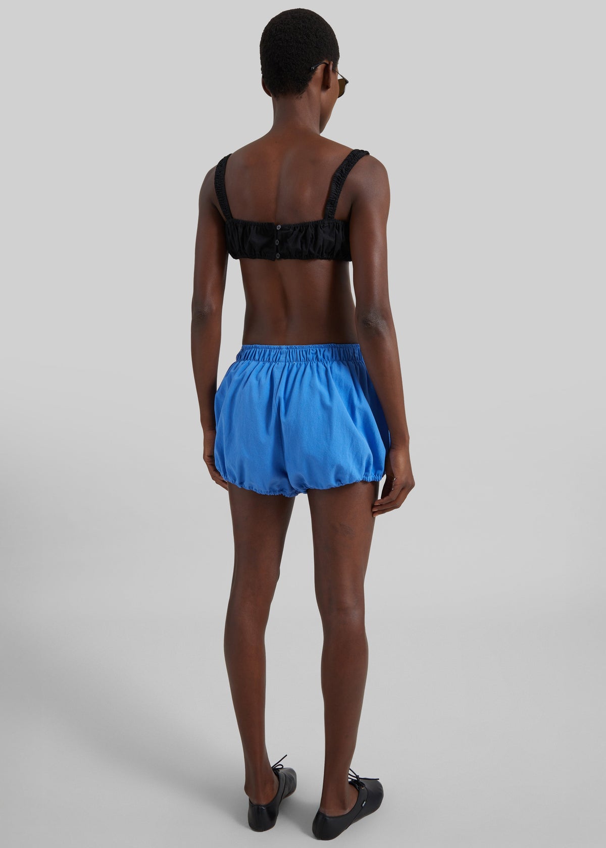Solea Gathered Poplin Bralette - Black – view 7 of 8