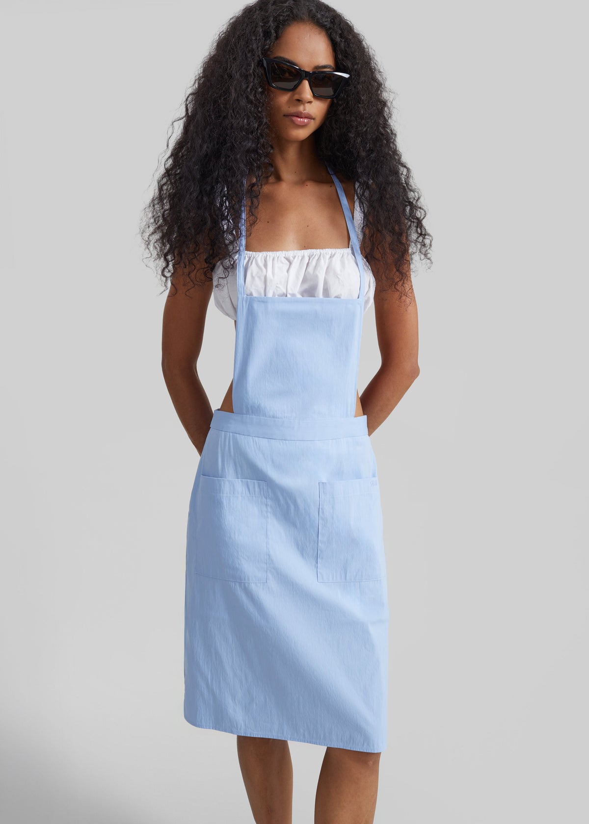 Solea Gathered Poplin Bralette - White – view 7 of 10