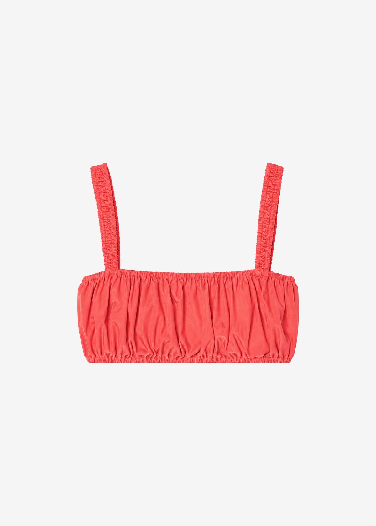 Solea Gathered Poplin Bralette - Coral Red – view 7 of 7