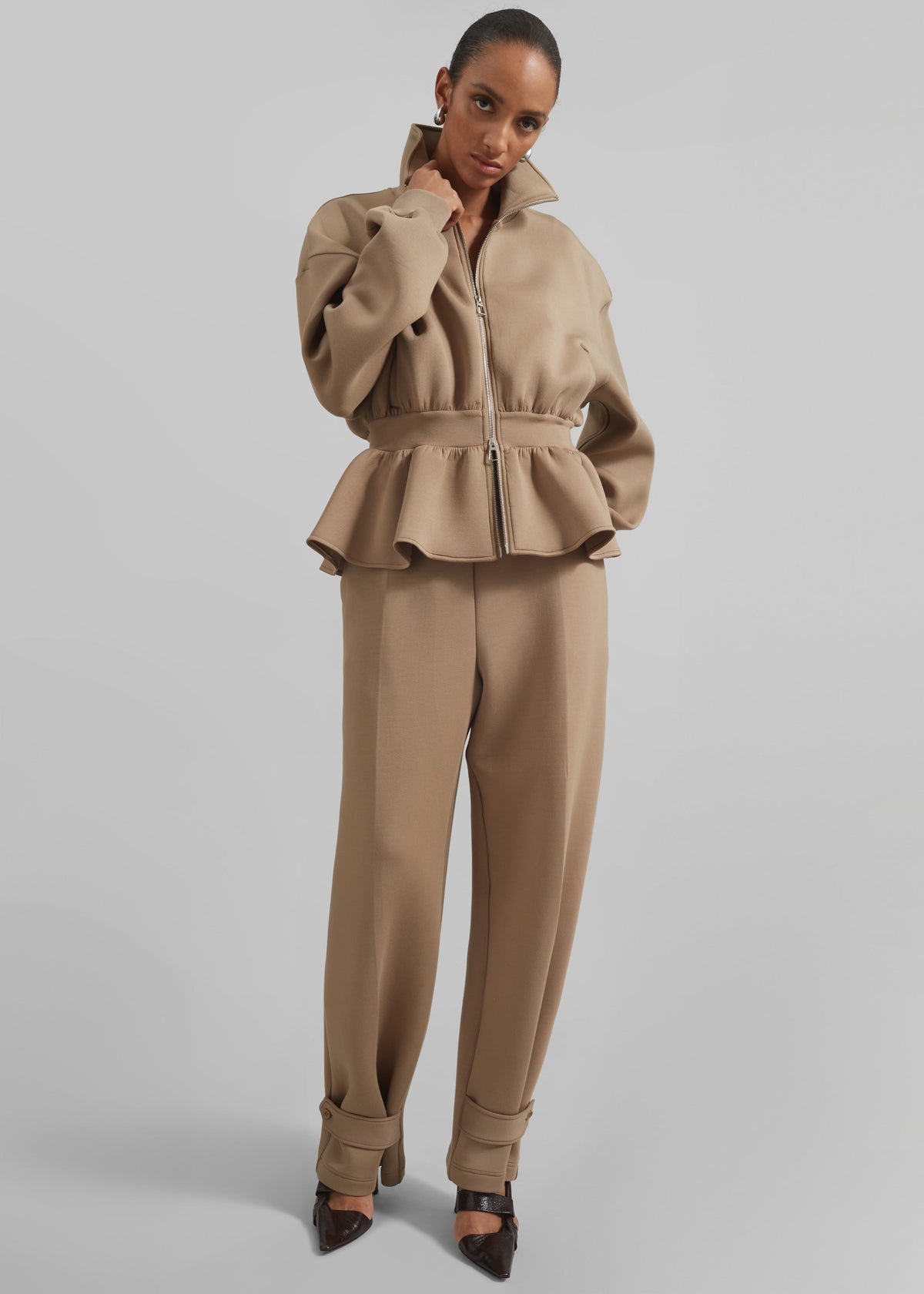 Sorelle Peplum Jacket - Camel – view 2 of 8