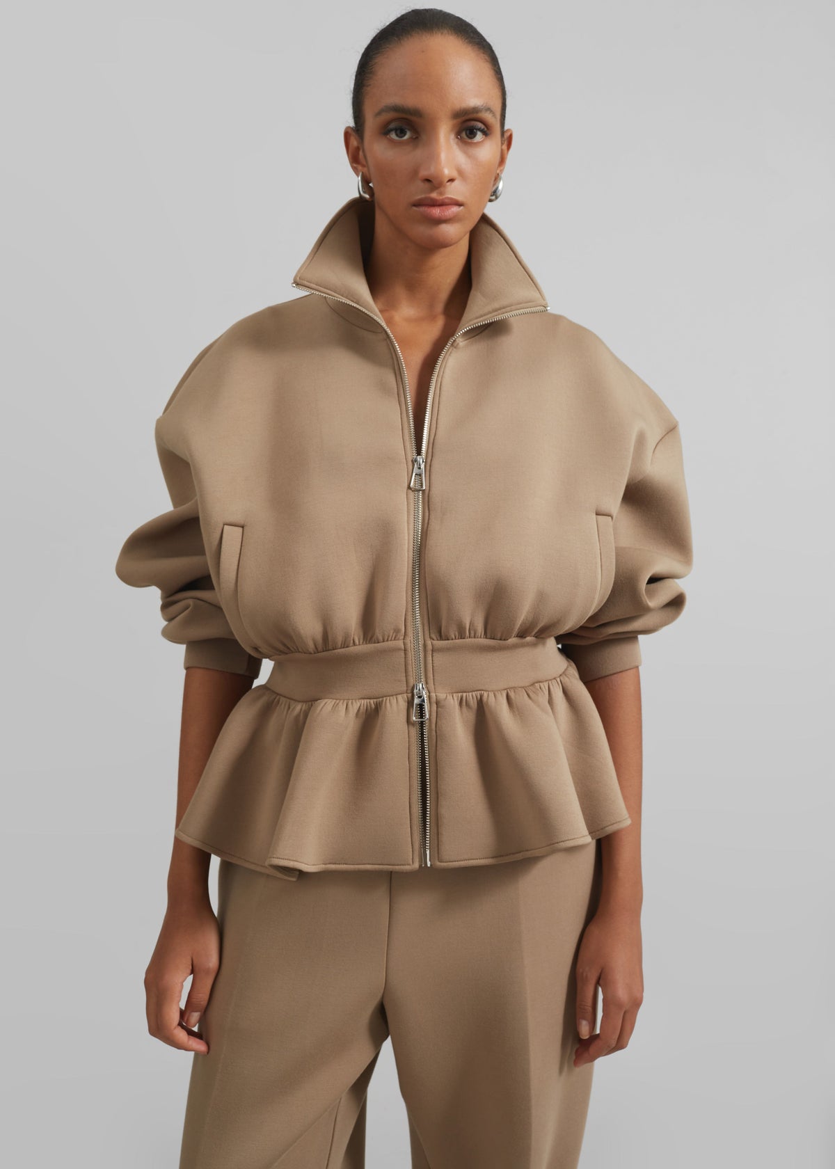 Sorelle Peplum Jacket - Camel – view 1 of 8