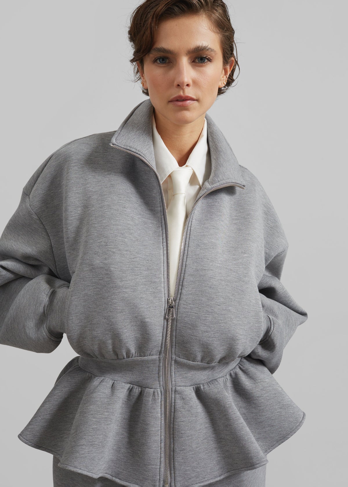 Sorelle Peplum Jacket - Grey – view 1 of 7