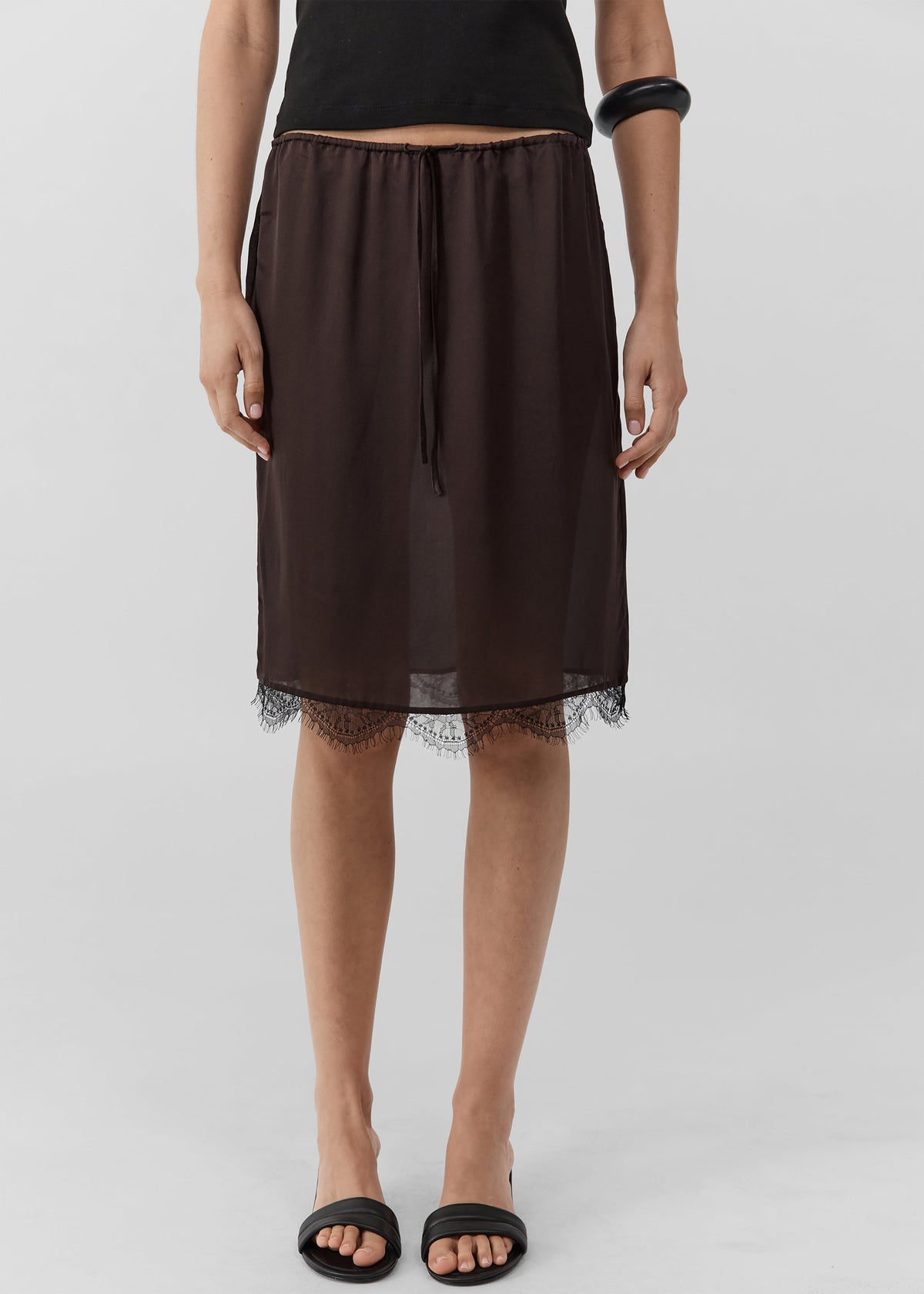 St. Agni Fine Lace Skirt - Bark – view 1 of 5