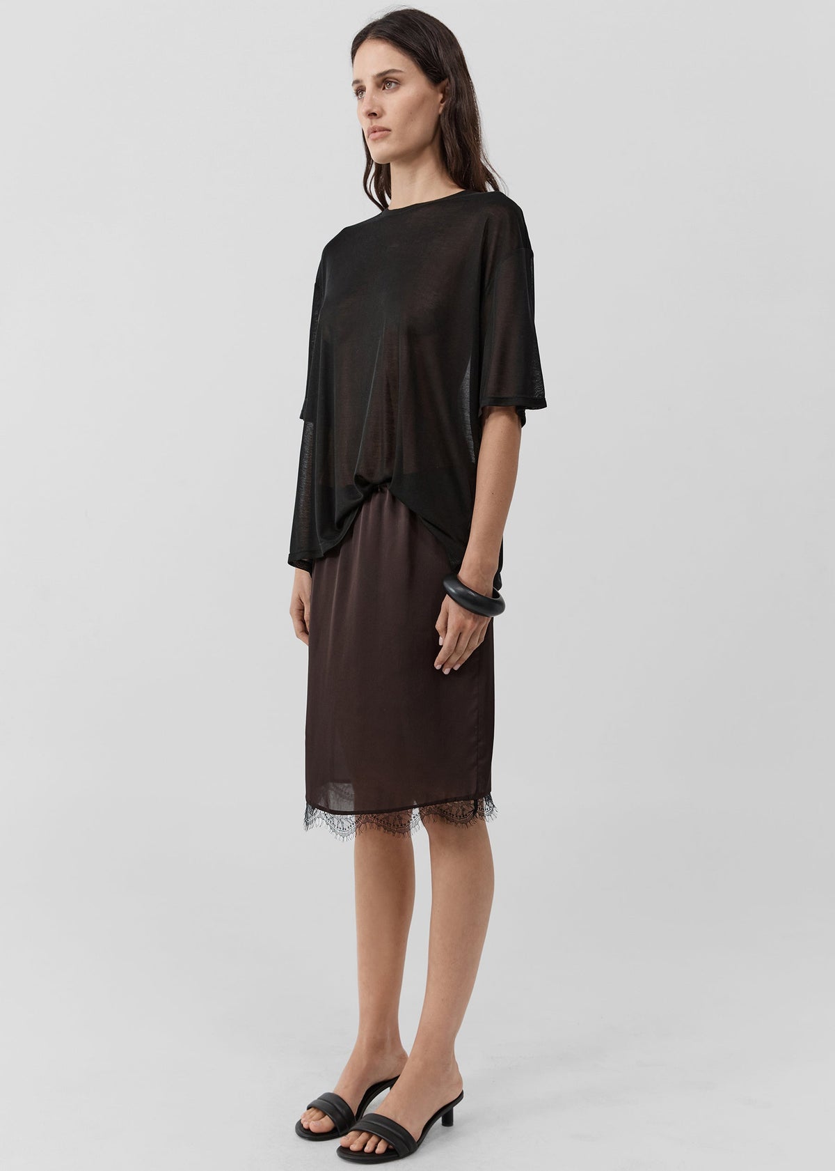 St. Agni Fine Lace Skirt - Bark – view 2 of 5