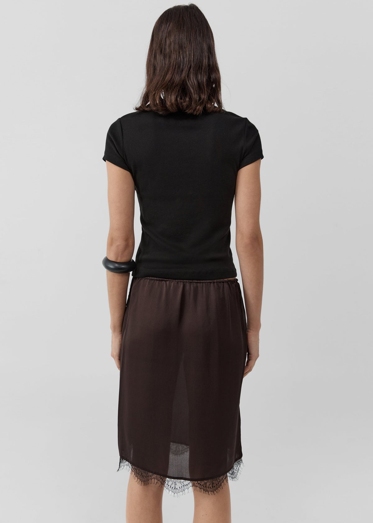 St. Agni Fine Lace Skirt - Bark – view 4 of 5