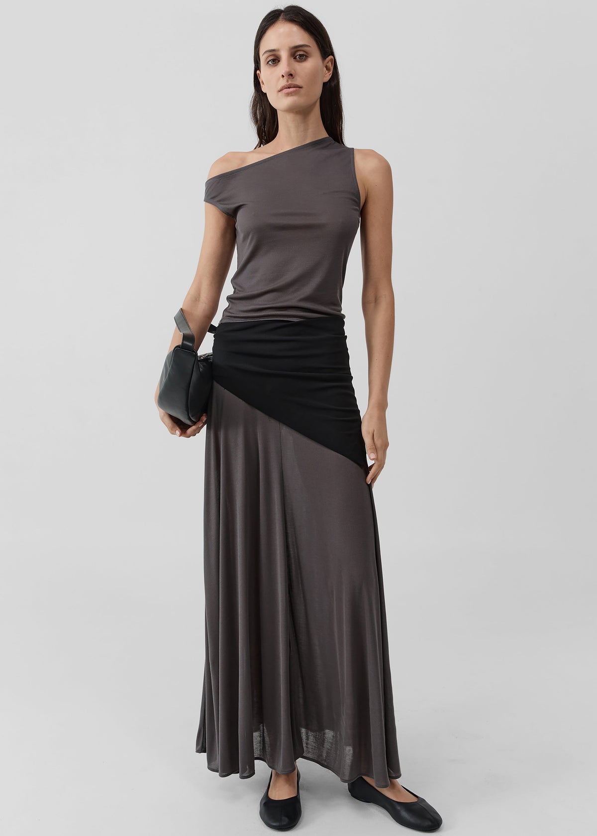 St. Agni Fluid Jersey Skirt - Soot – view 1 of 6