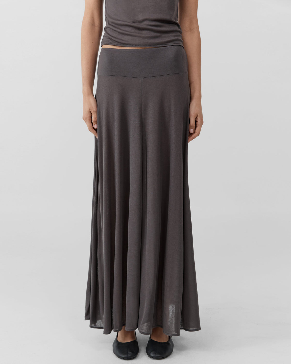 St. Agni Fluid Jersey Skirt - Soot – view 2 of 6
