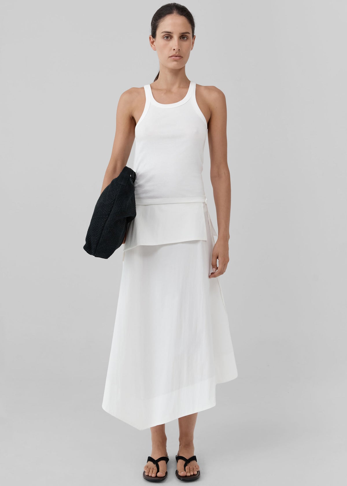 St. Agni Organic Cotton Racer Singlet - White – view 2 of 5