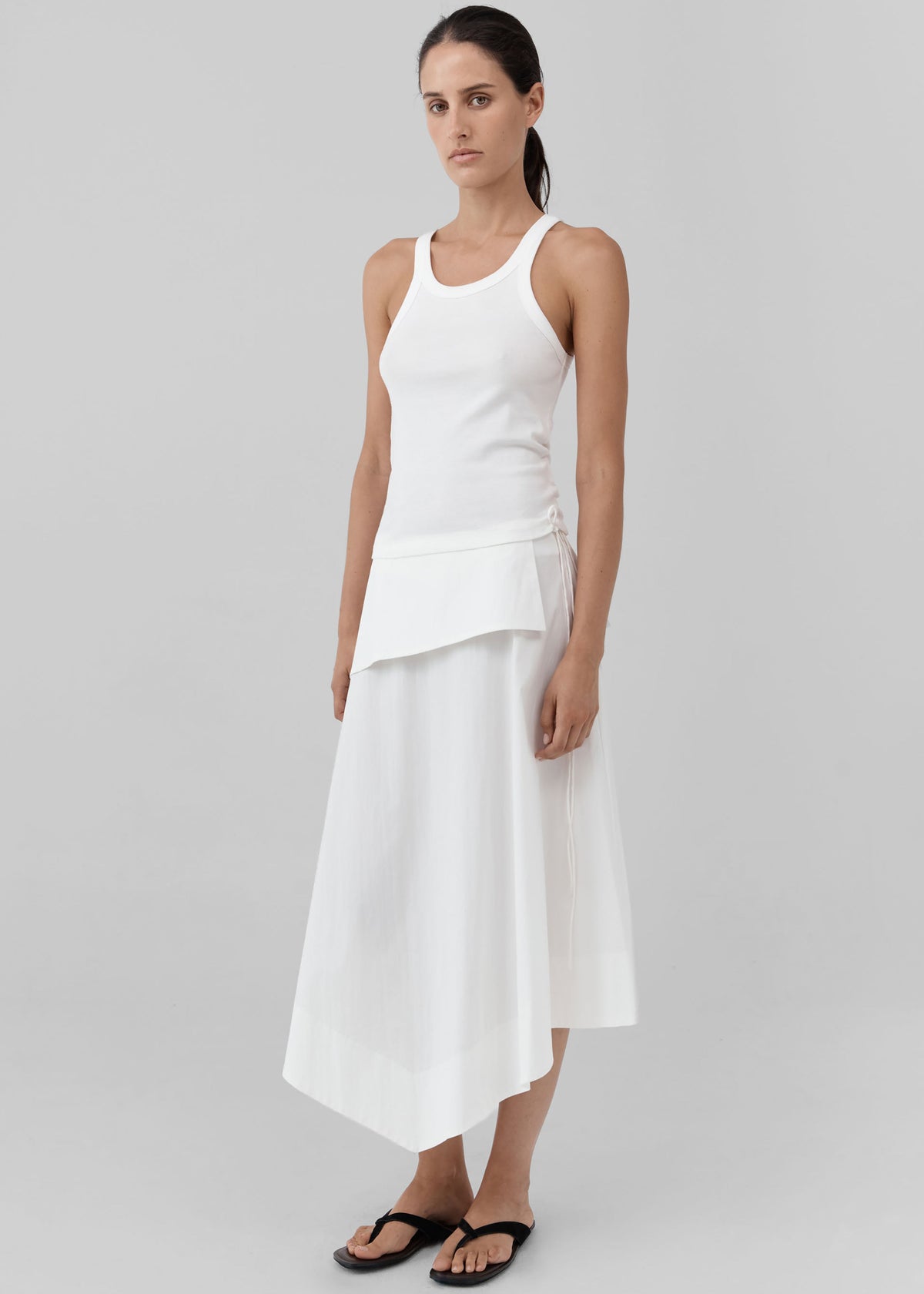 St. Agni Organic Cotton Racer Singlet - White – view 3 of 5