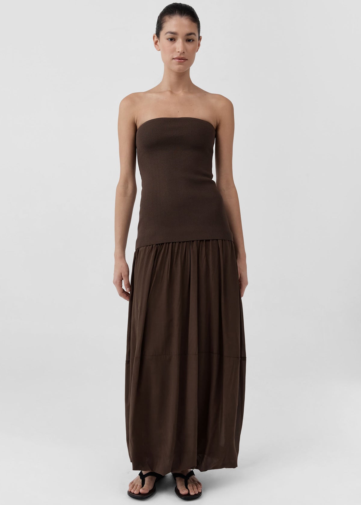 St. Agni Strapless Balloon Hem Dress - Cedar – view 1 of 5