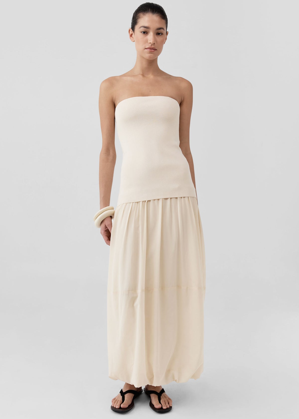 St. Agni Strapless Balloon Hem Dress - Porcelain – view 1 of 6