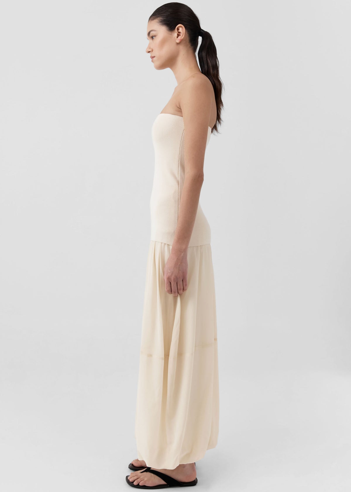 St. Agni Strapless Balloon Hem Dress - Porcelain – view 4 of 6