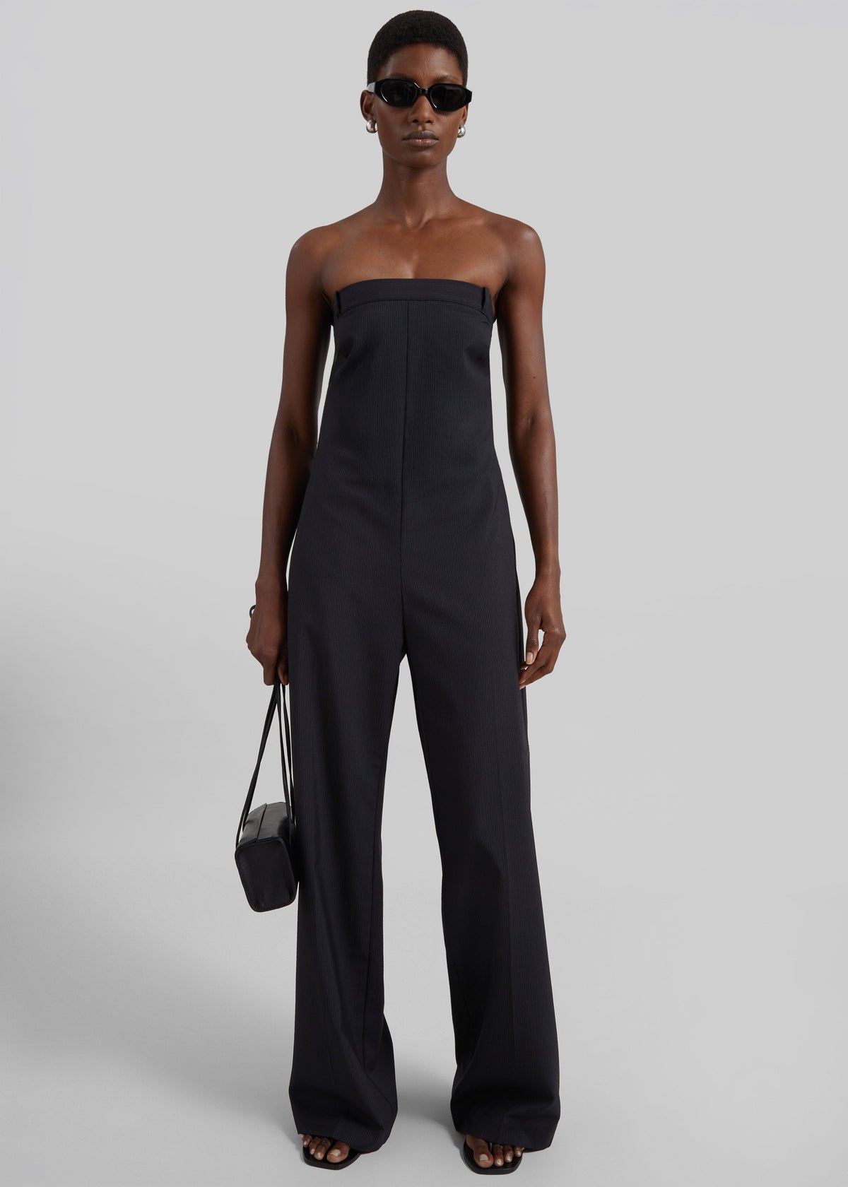 St. Agni Wool Pinstripe Deconstructed Jumpsuit - Fine Pinstripe – view 1 of 1