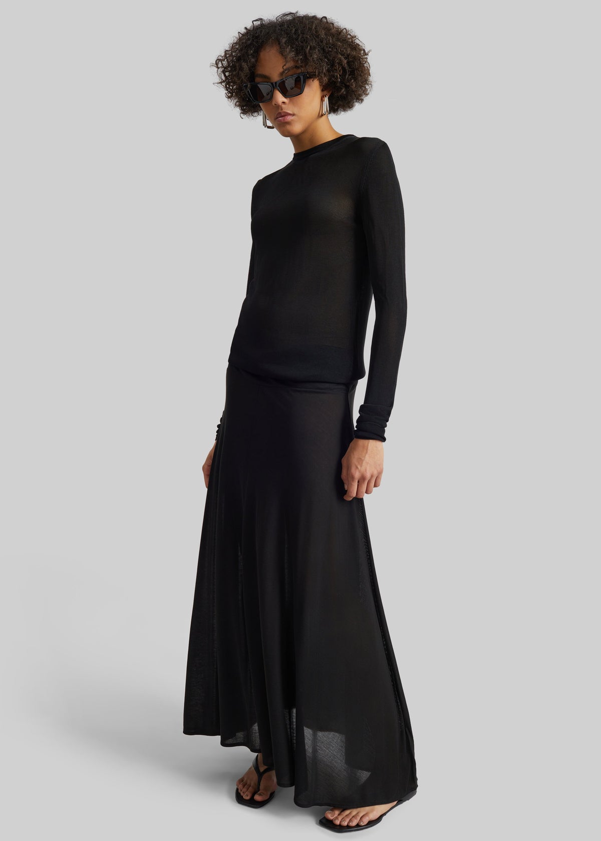 St. Agni Fluid Jersey Skirt - Black – view 1 of 6