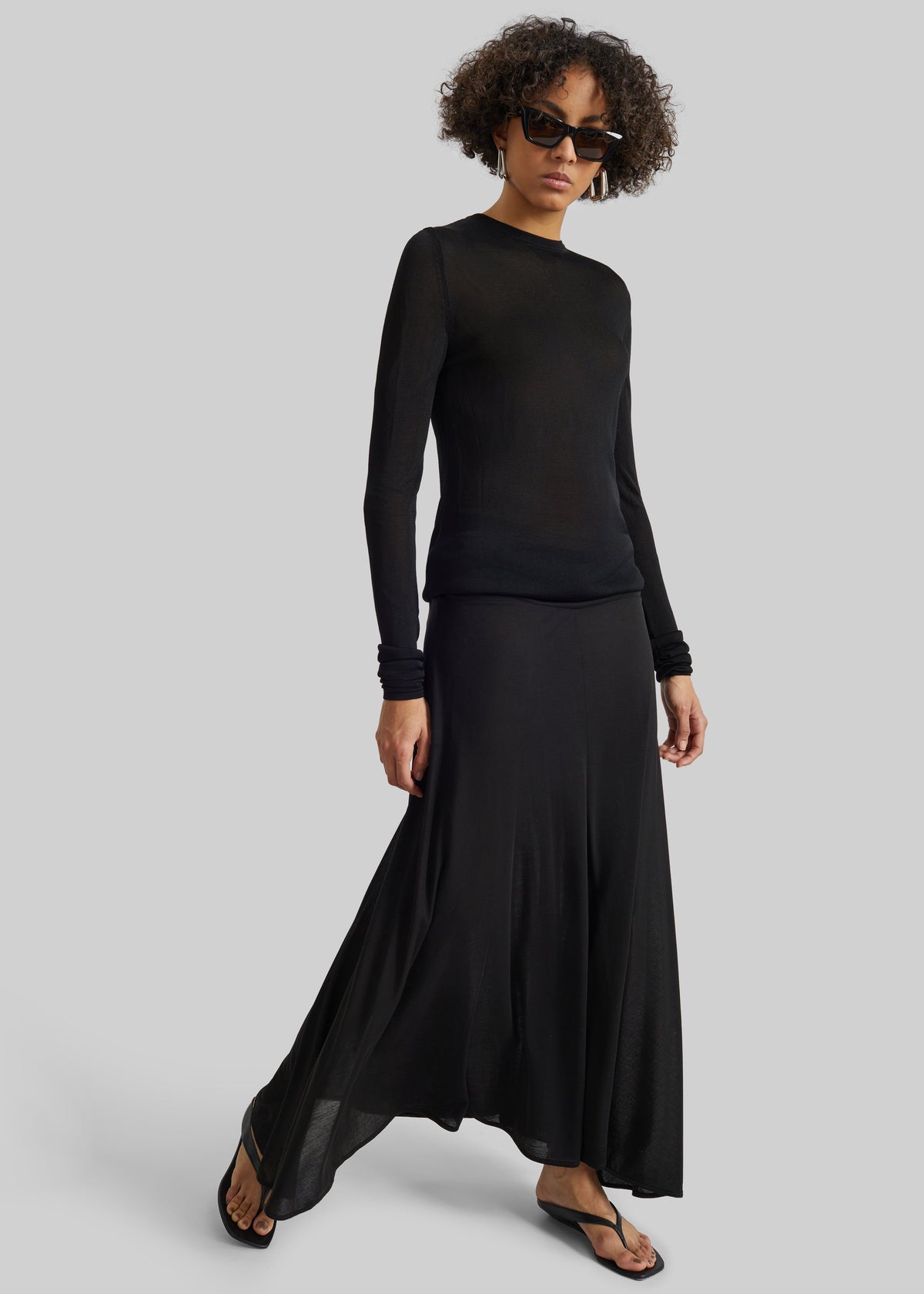 St. Agni Fluid Jersey Skirt - Black – view 3 of 6