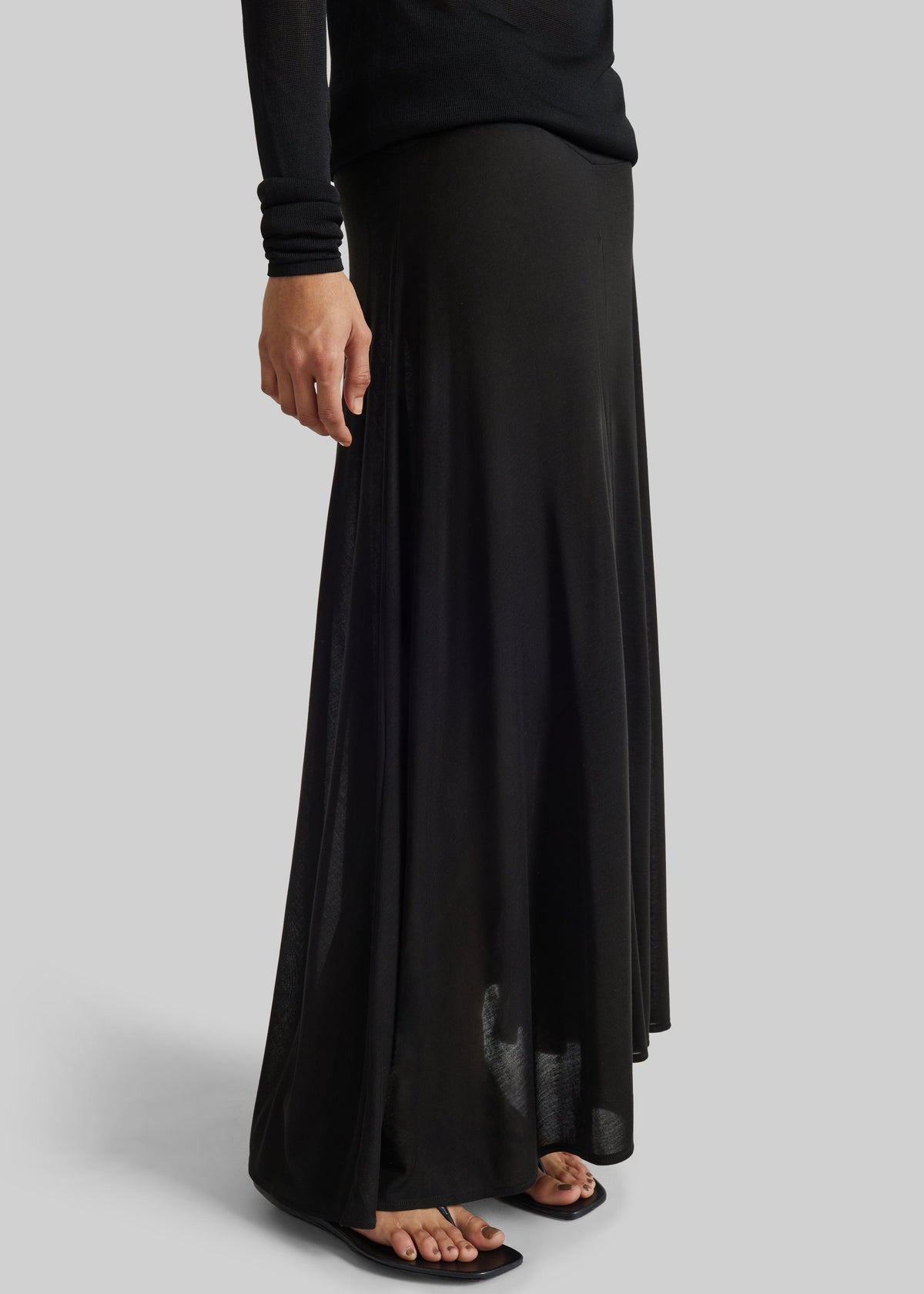 St. Agni Fluid Jersey Skirt - Black – view 2 of 6