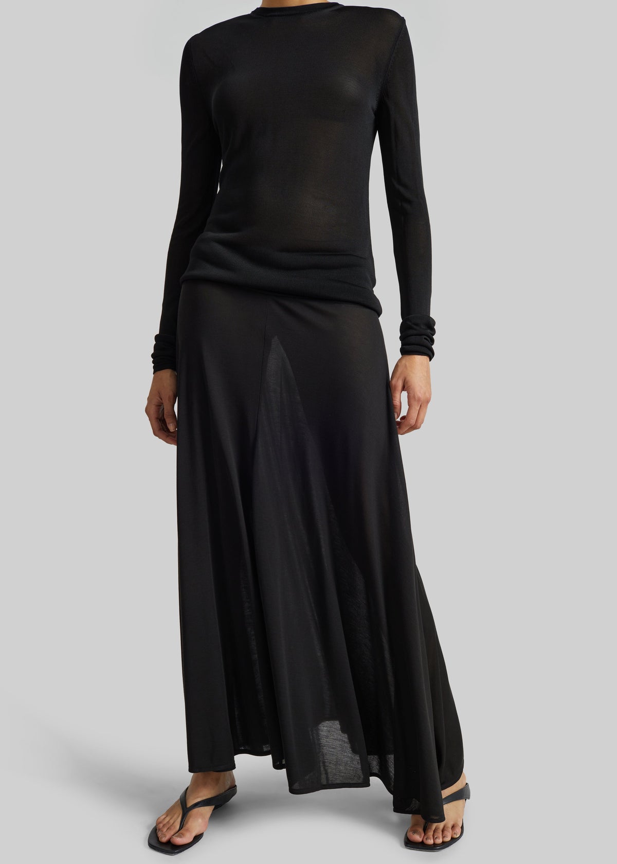 St. Agni Fluid Jersey Skirt - Black – view 4 of 6