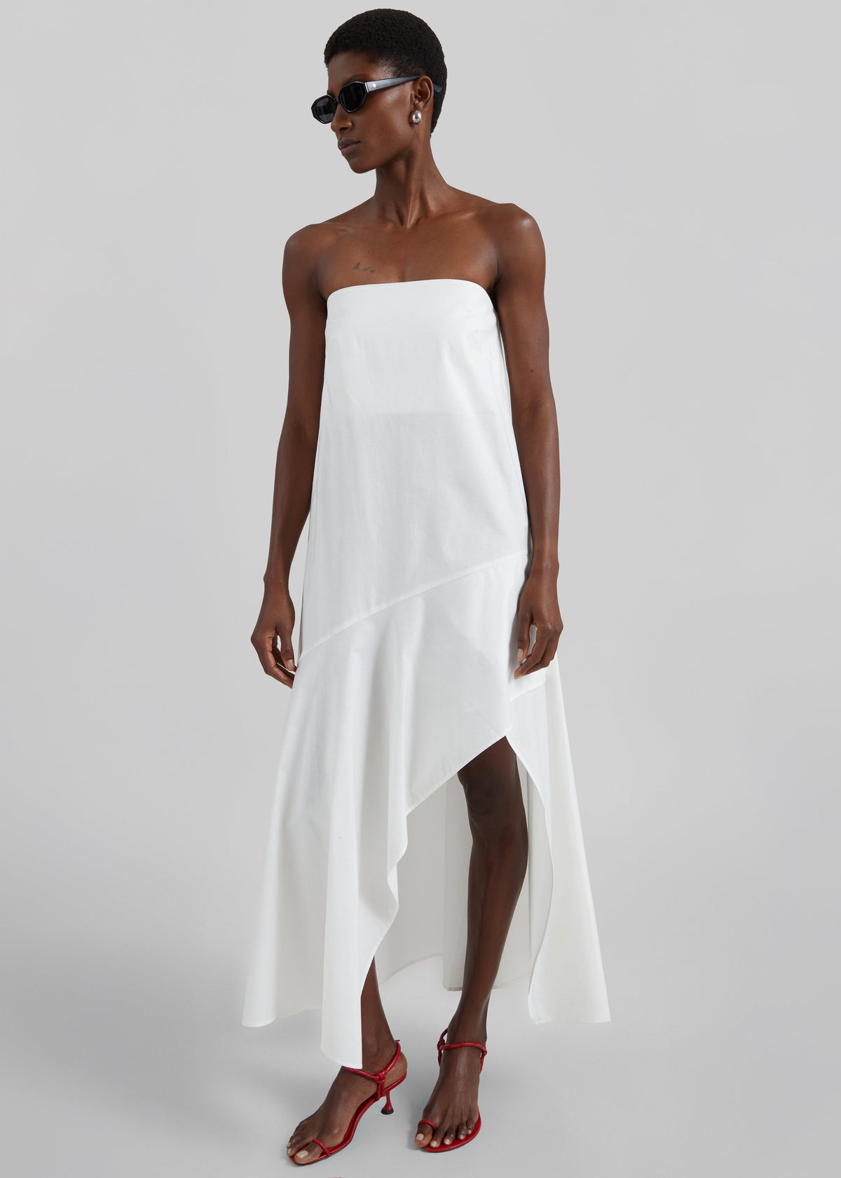 St. Agni Oxford Strapless Asymm Dress - White – view 1 of 1