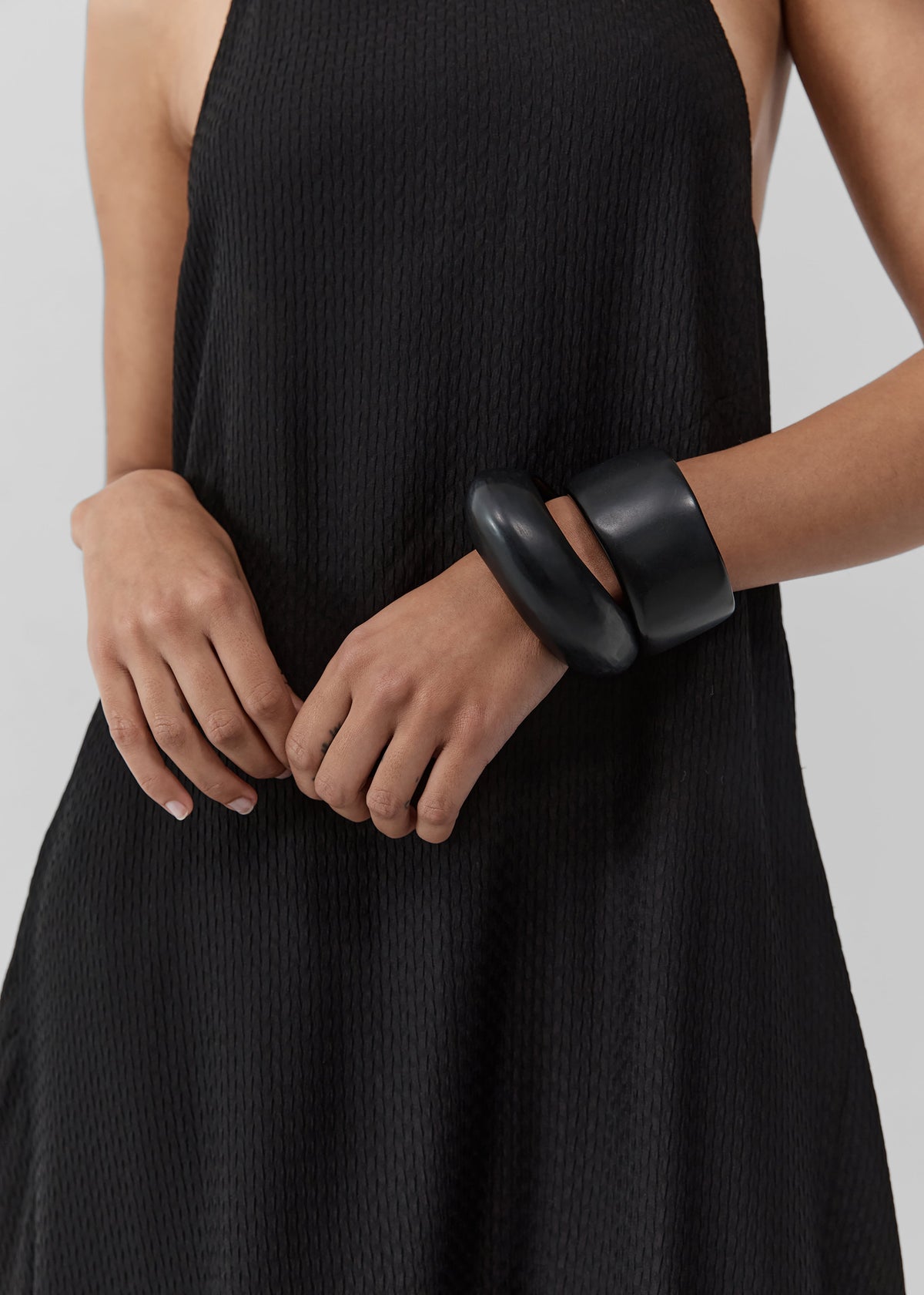 St. Agni Textured Weave Halter Dress - Black – view 4 of 7