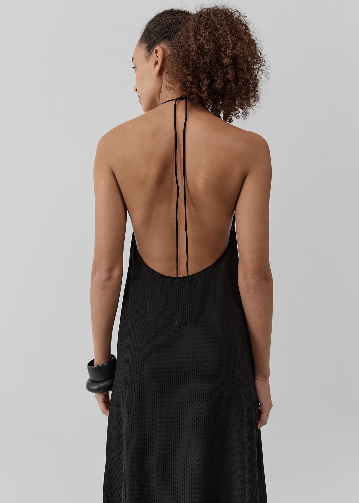 St. Agni Textured Weave Halter Dress - Black – view 2 of 7