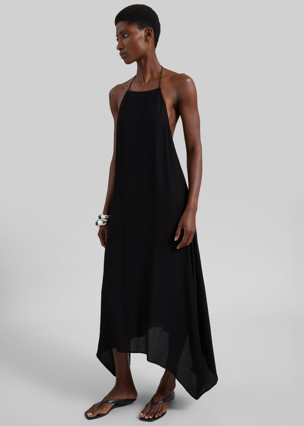 St. Agni Textured Weave Halter Dress - Black – view 1 of 7