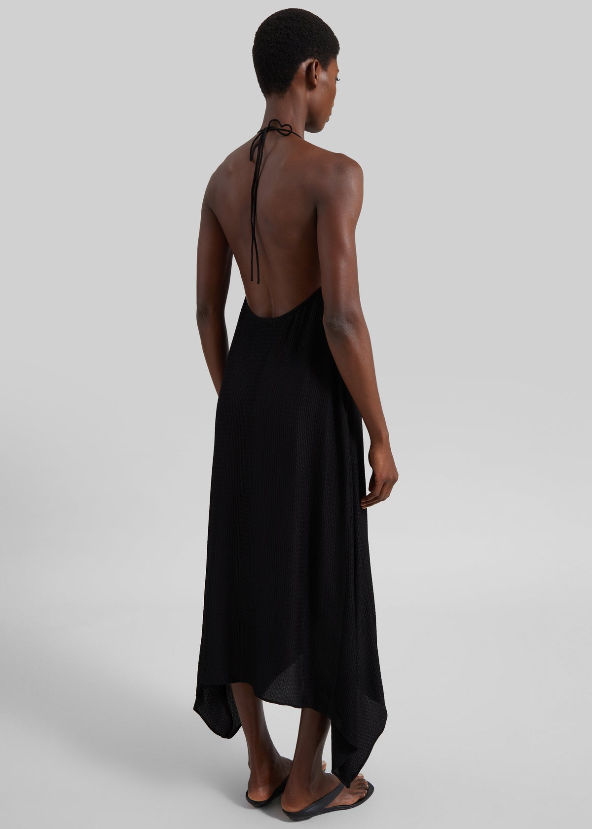 St. Agni Textured Weave Halter Dress - Black – view 6 of 7