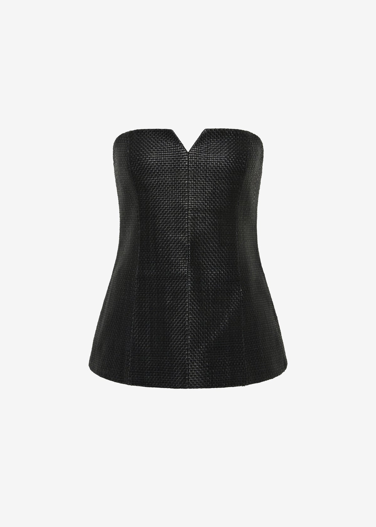 St. Agni Woven Leather Strapless Bodice - Black – view 7 of 7
