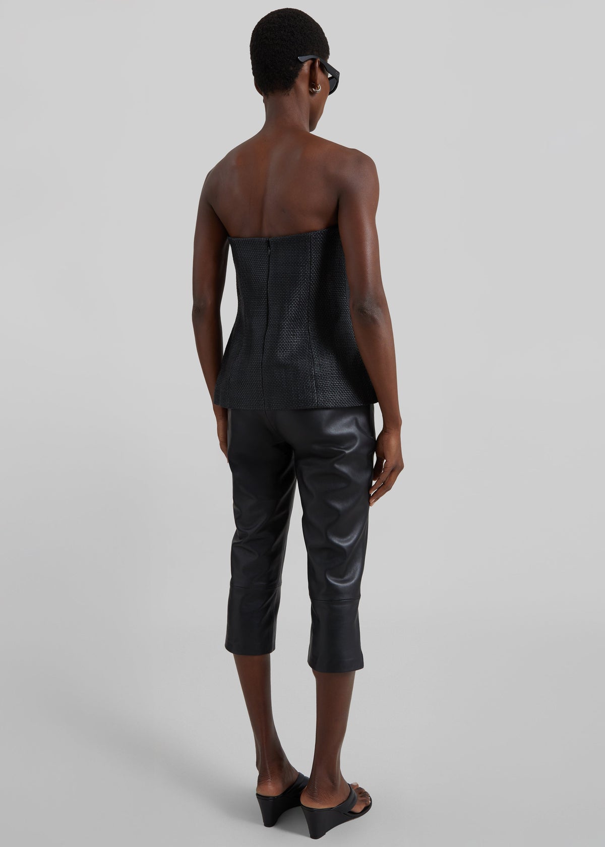 St. Agni Woven Leather Strapless Bodice - Black – view 6 of 7