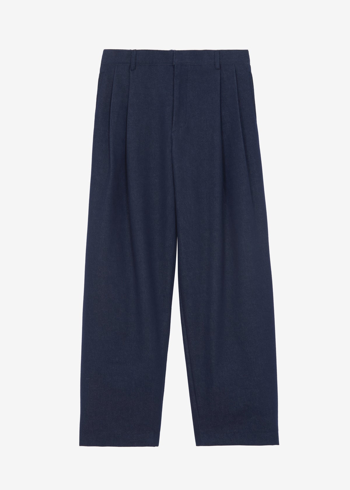 Stephen Pleated Denim Trousers - Navy – view 9 of 9