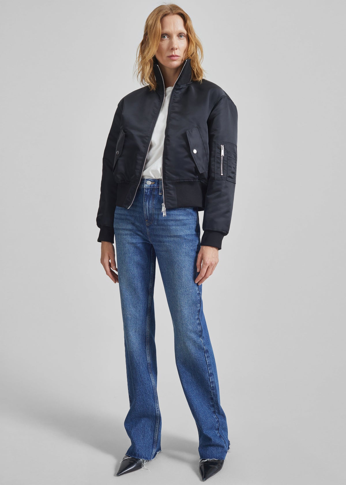 Storm Cropped Bomber Jacket - Black – view 1 of 9