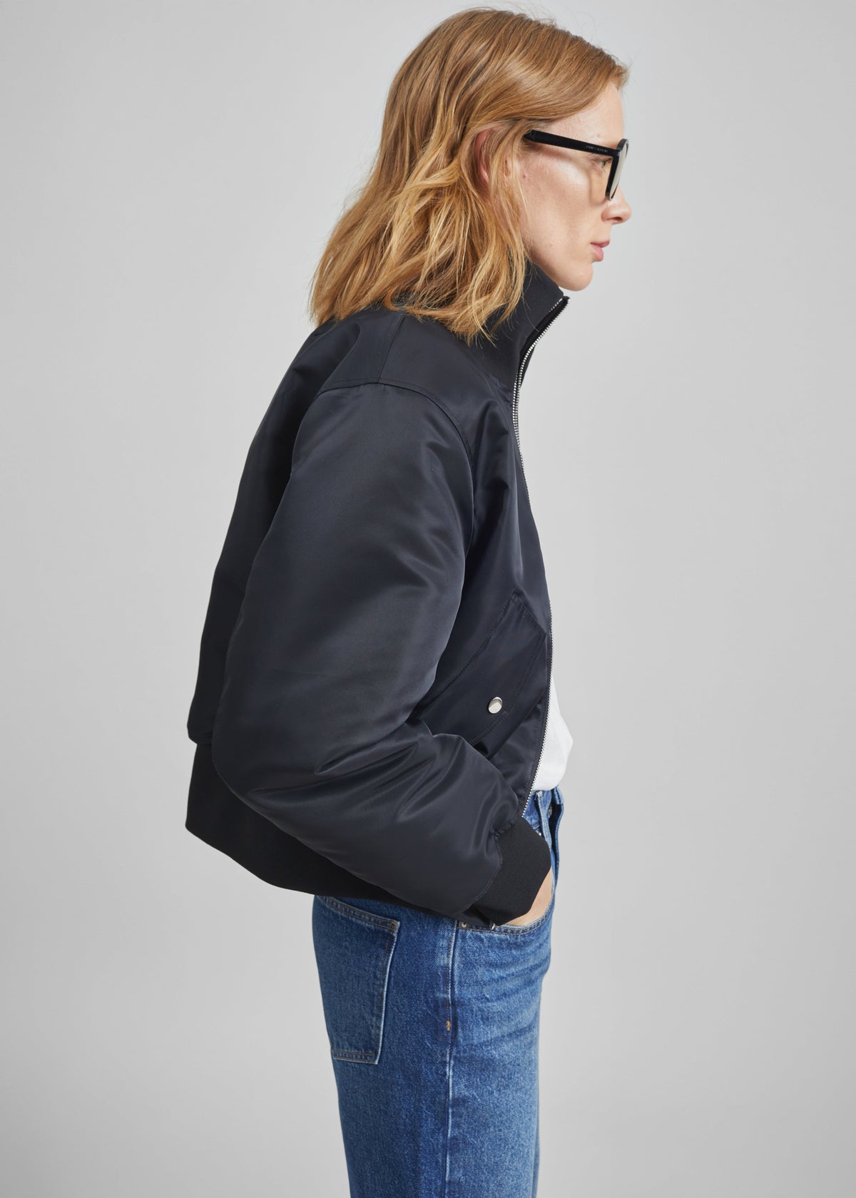Storm Cropped Bomber Jacket - Black – view 6 of 9