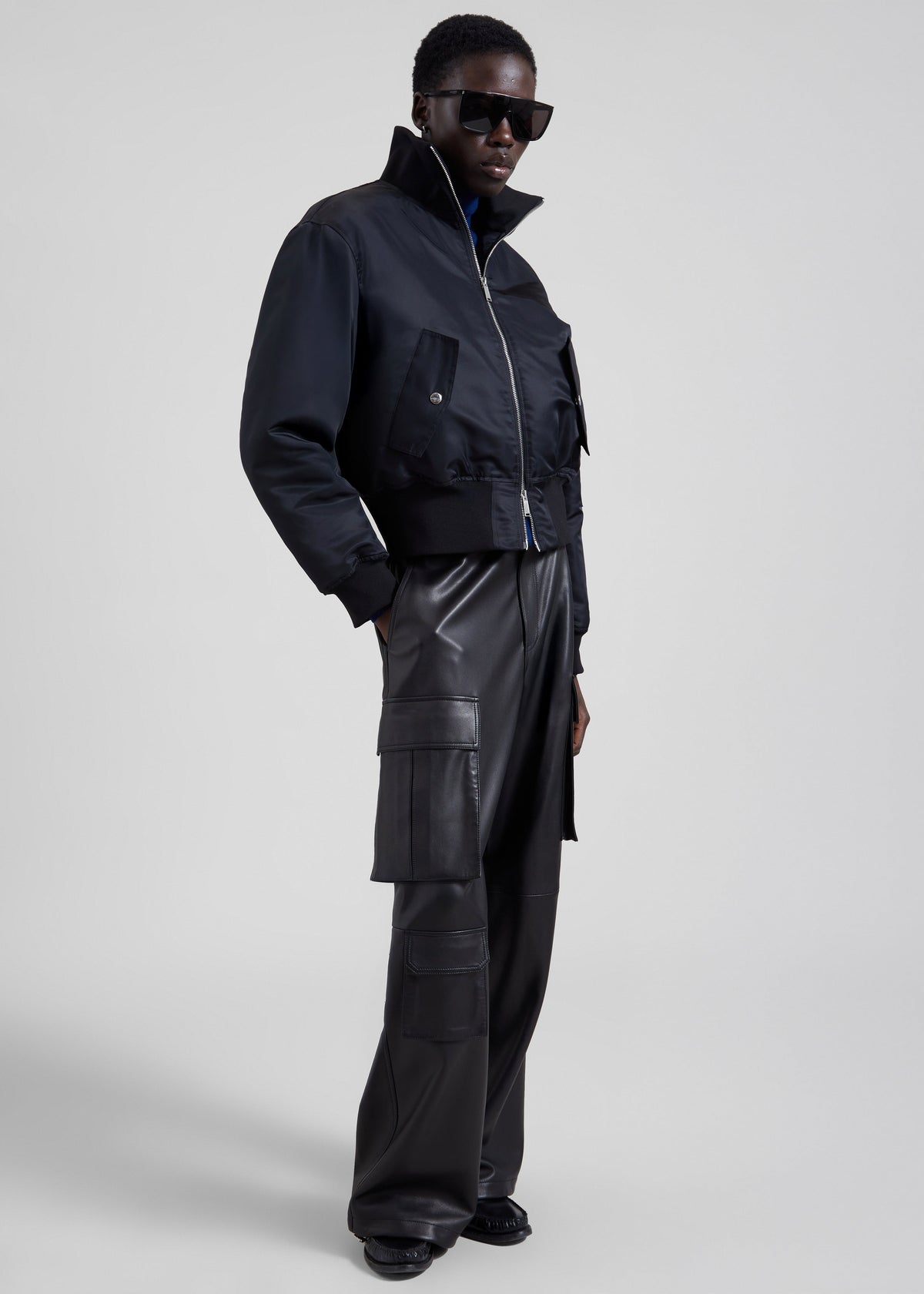 Storm Cropped Bomber Jacket - Black – view 7 of 9