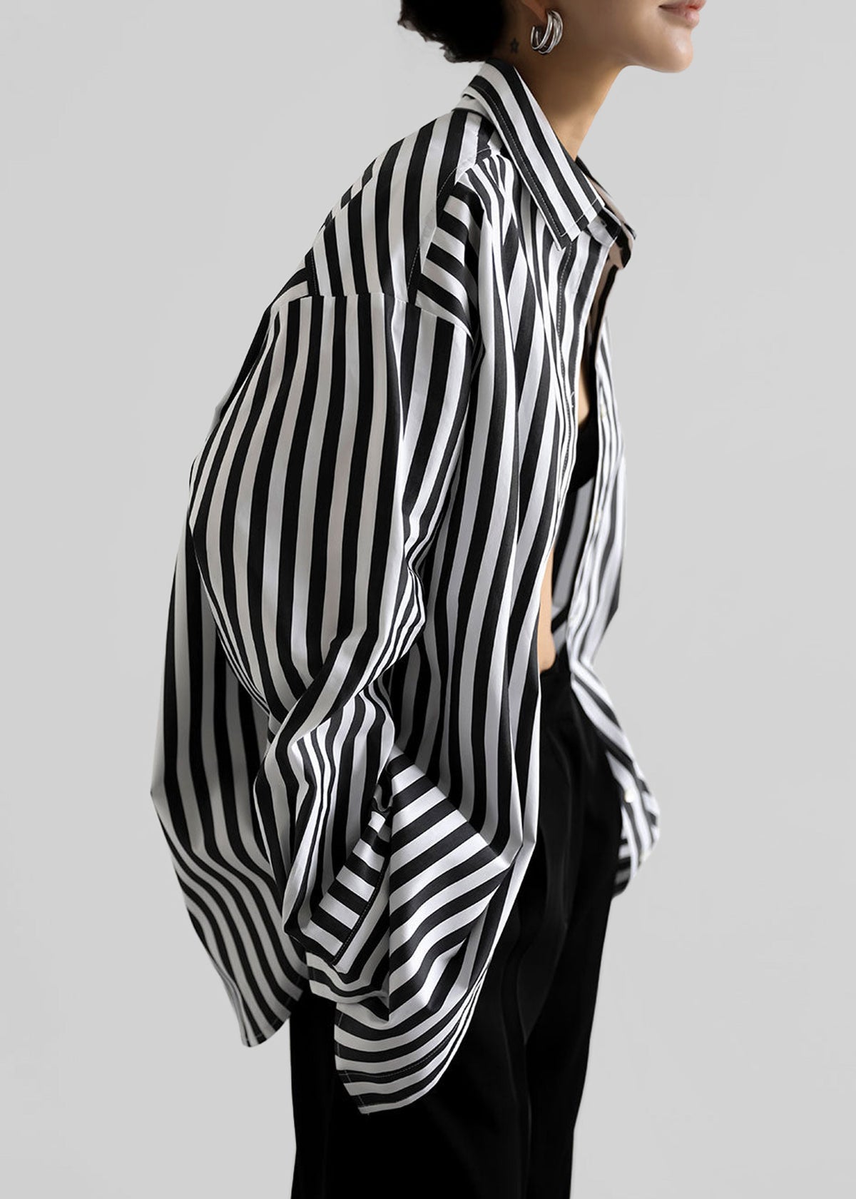 Sylvia Oxford Shirt - Black/White Stripe – view 1 of 11