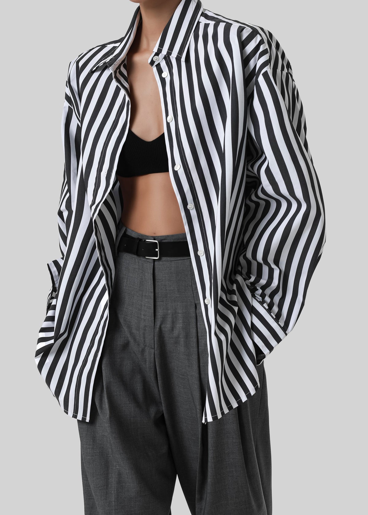 Sylvia Oxford Shirt - Black/White Stripe – view 4 of 11