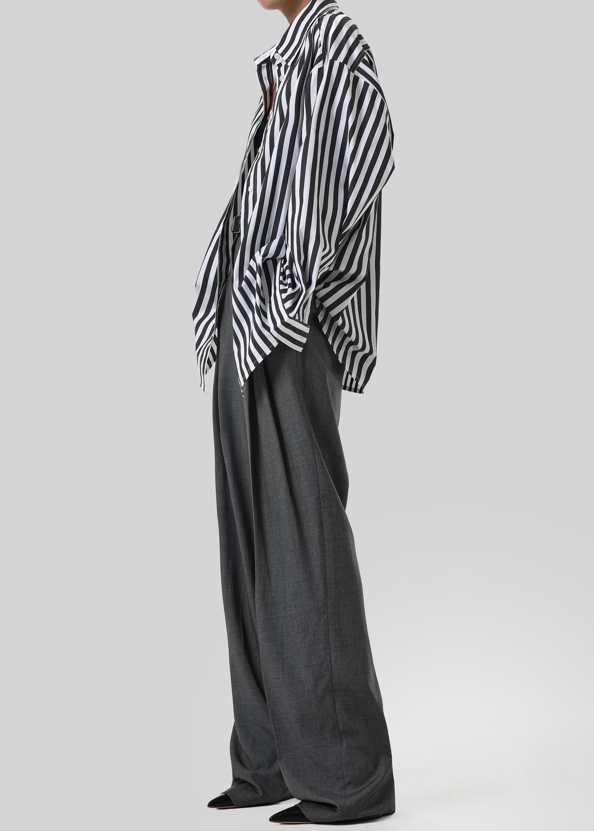 Sylvia Oxford Shirt - Black/White Stripe – view 2 of 11