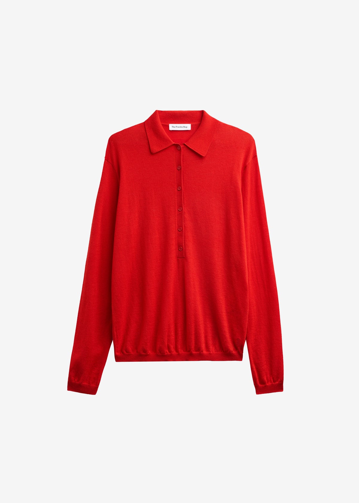 Tala Knit V-Neck Polo - Red – view 12 of 12