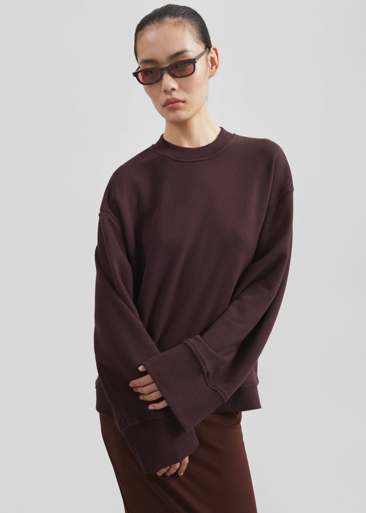 Talia Sweatshirt - Dark Plum – view 2 of 11