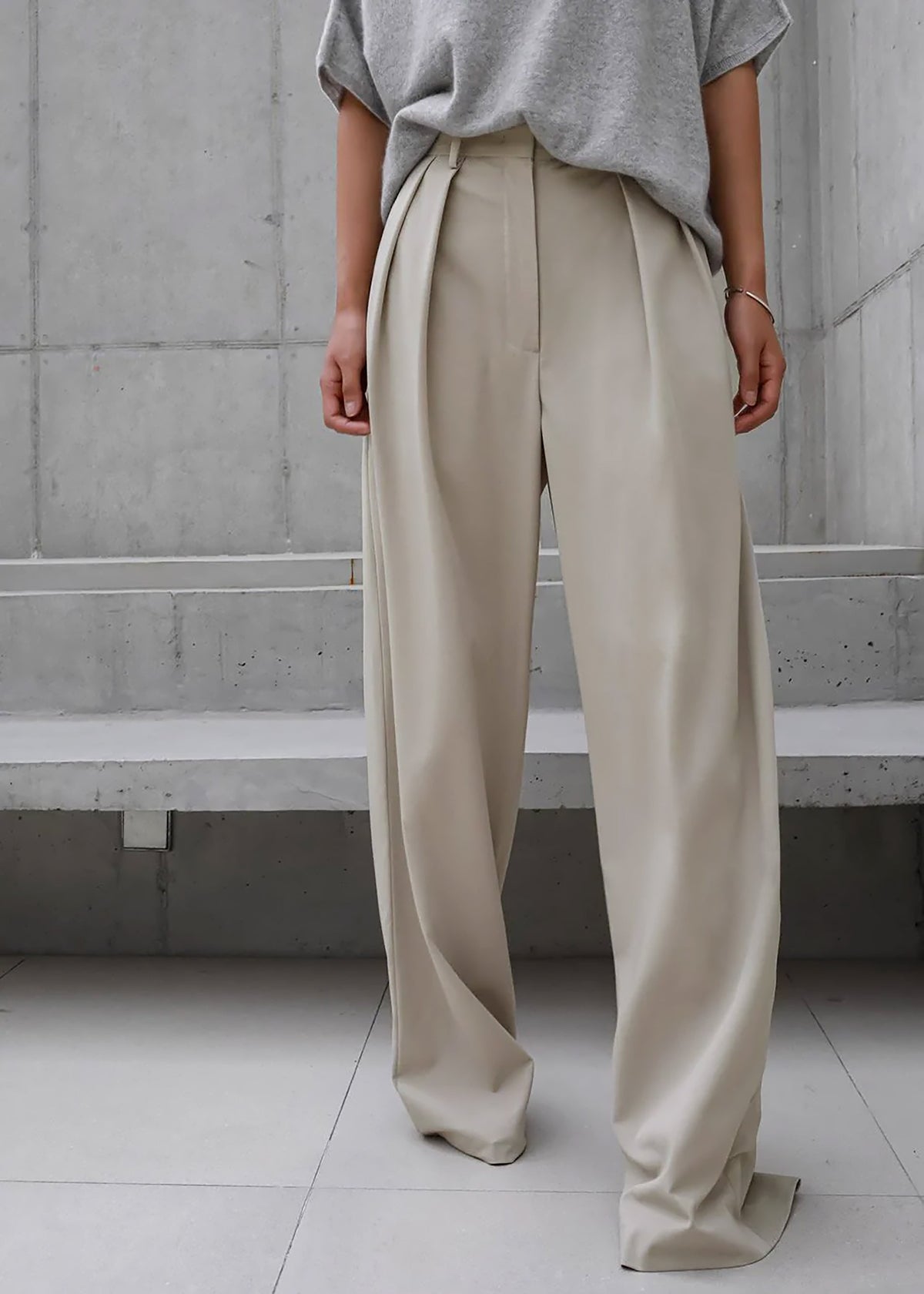 Tansy Pleated Trousers - Beige – view 1 of 11
