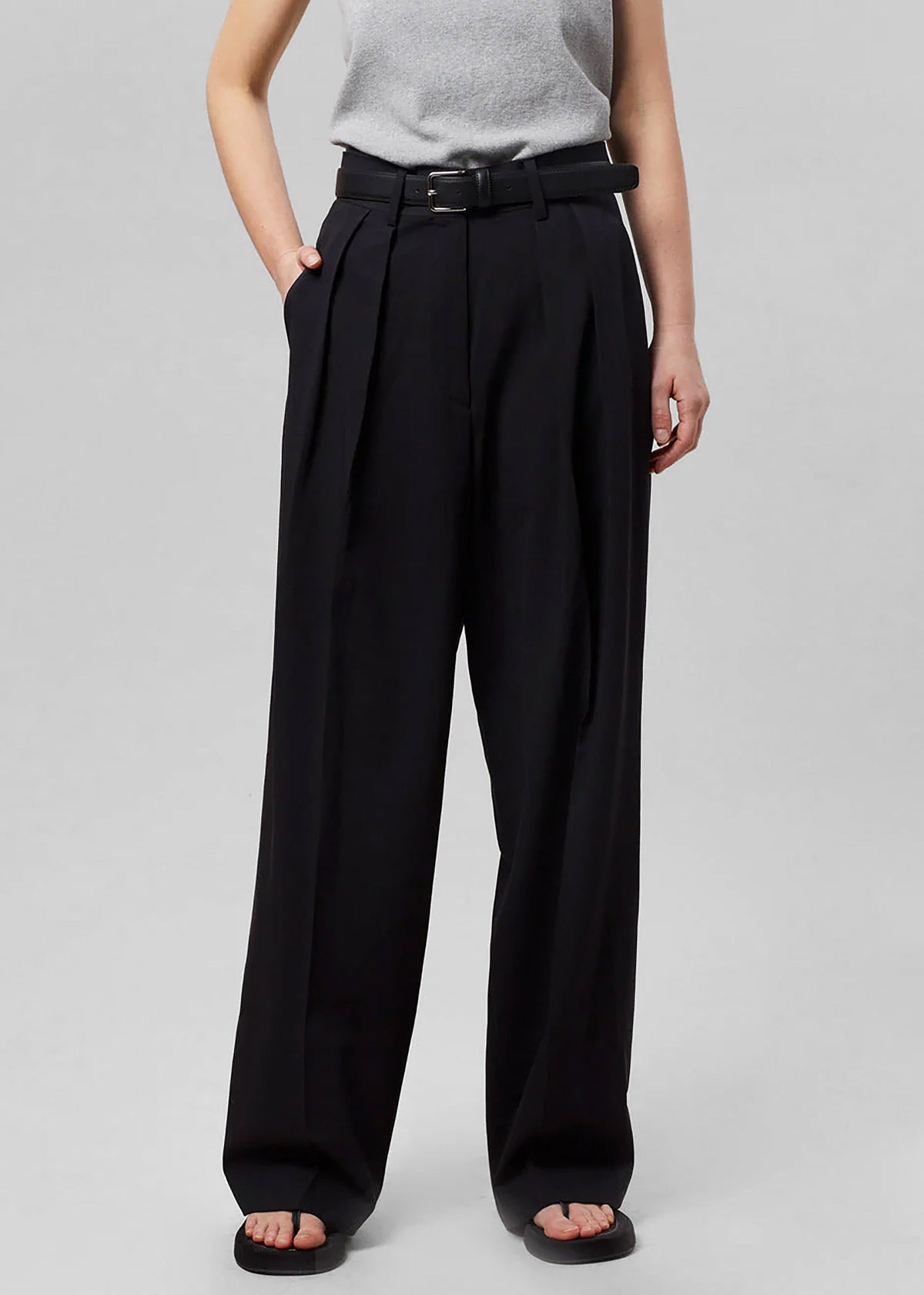 Tansy Pleated Trousers - Black – view 4 of 10