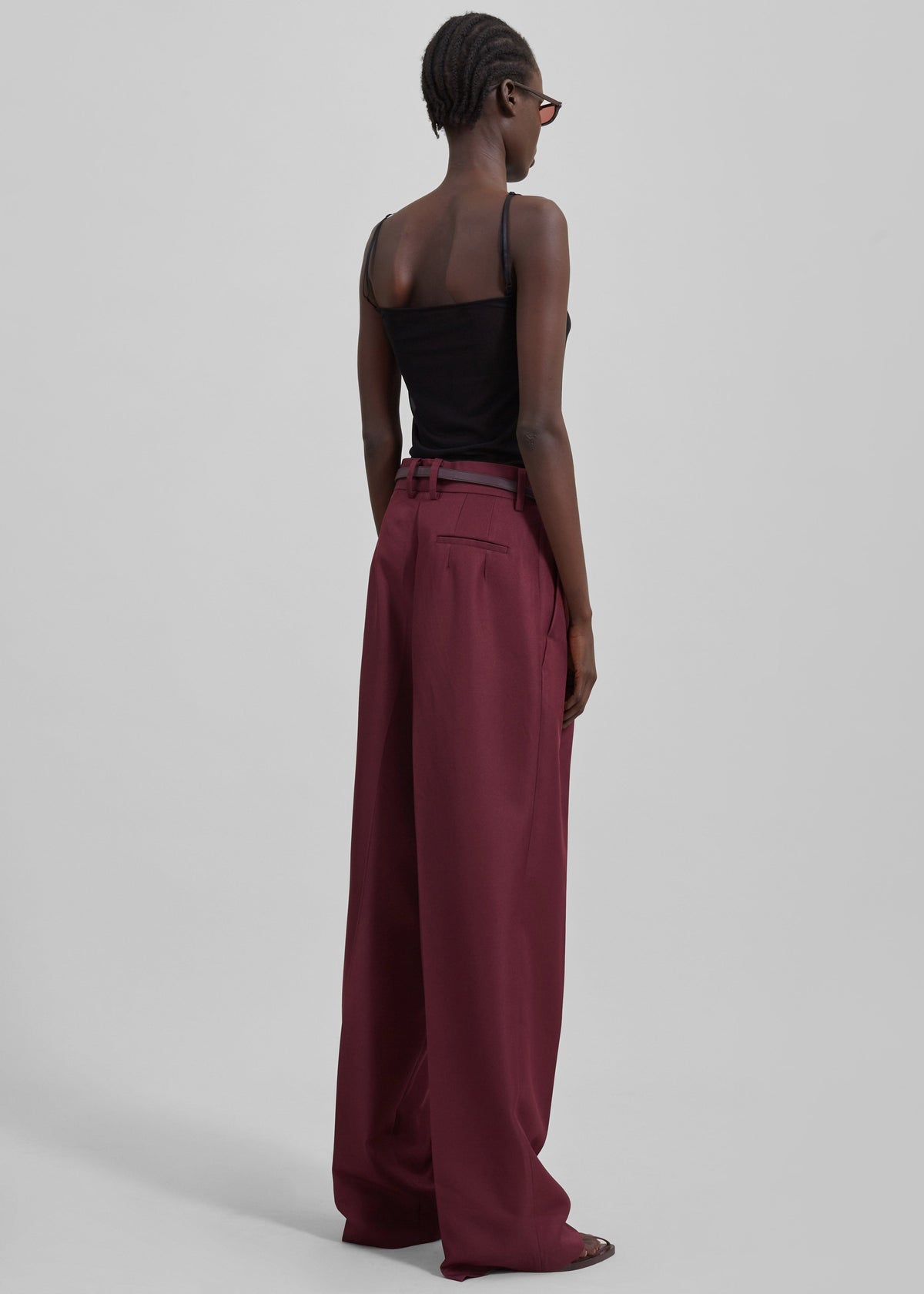 Tansy Pleated Trousers - Burgundy – view 12 of 14