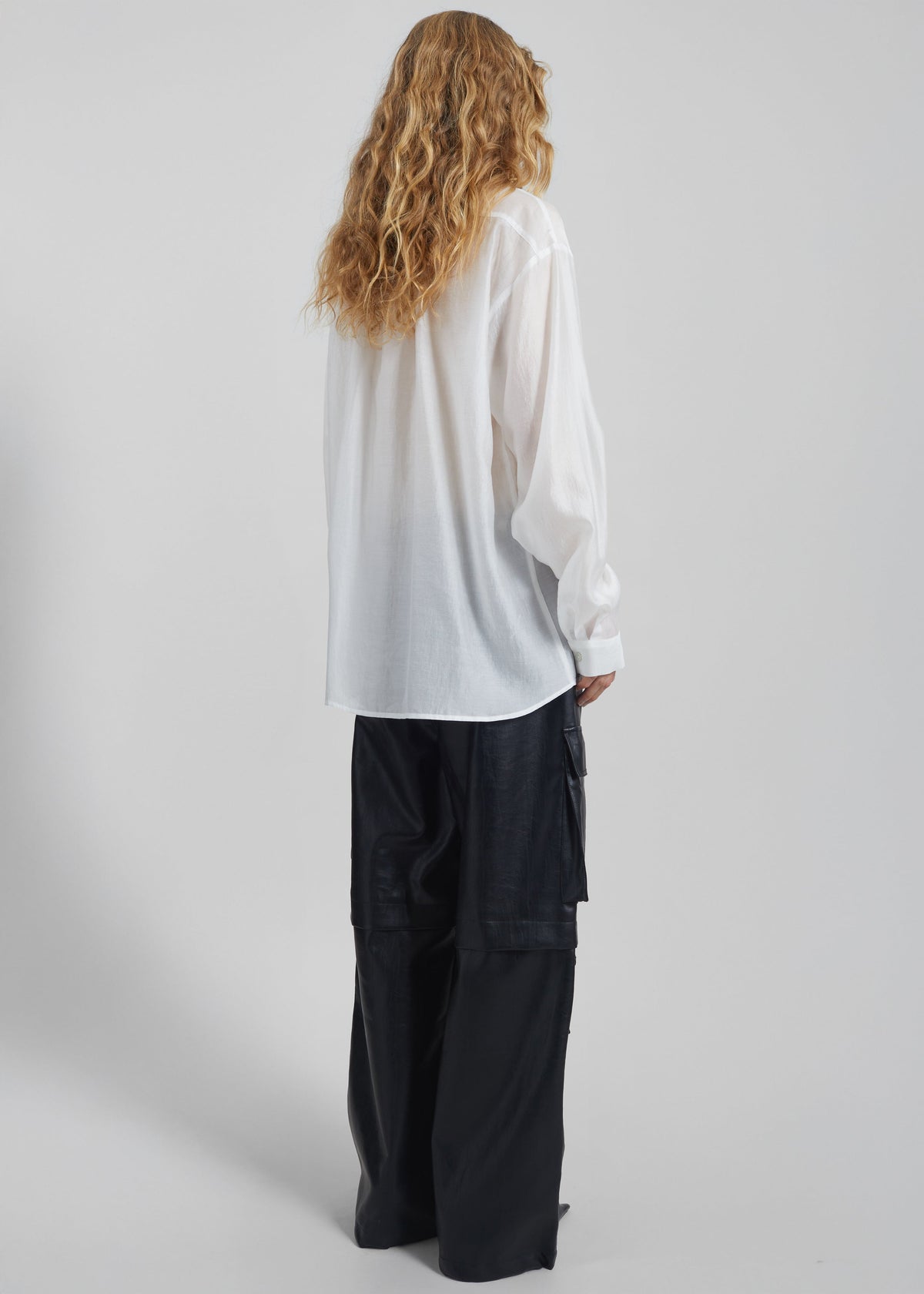Tarra Tie-Front Sheer Shirt - White – view 7 of 8