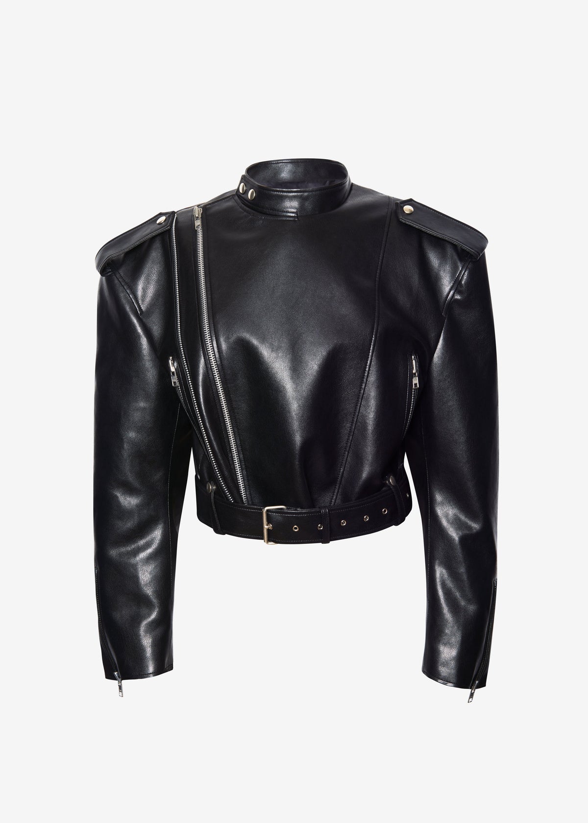 Teagan Boxy Faux Leather Jacket - Black – view 11 of 11