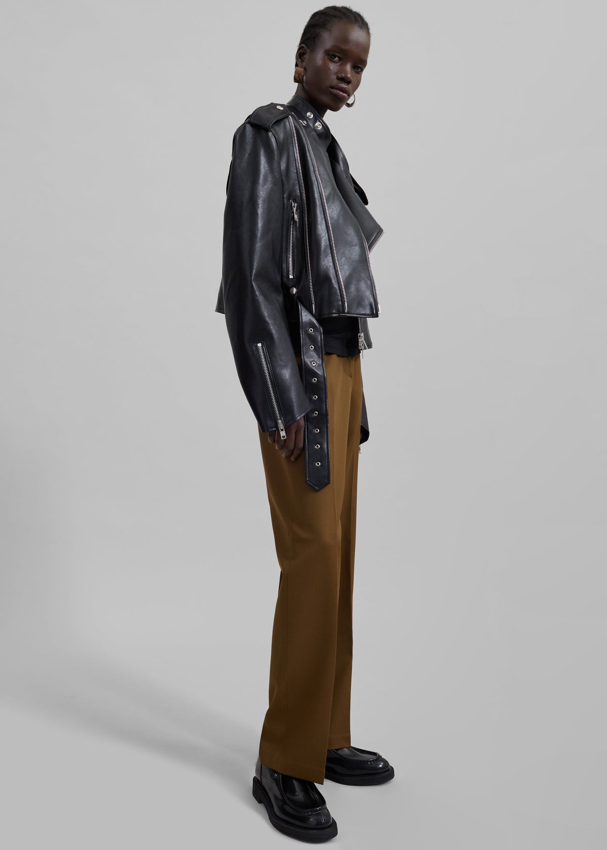 Teagan Boxy Faux Leather Jacket - Black – view 6 of 11