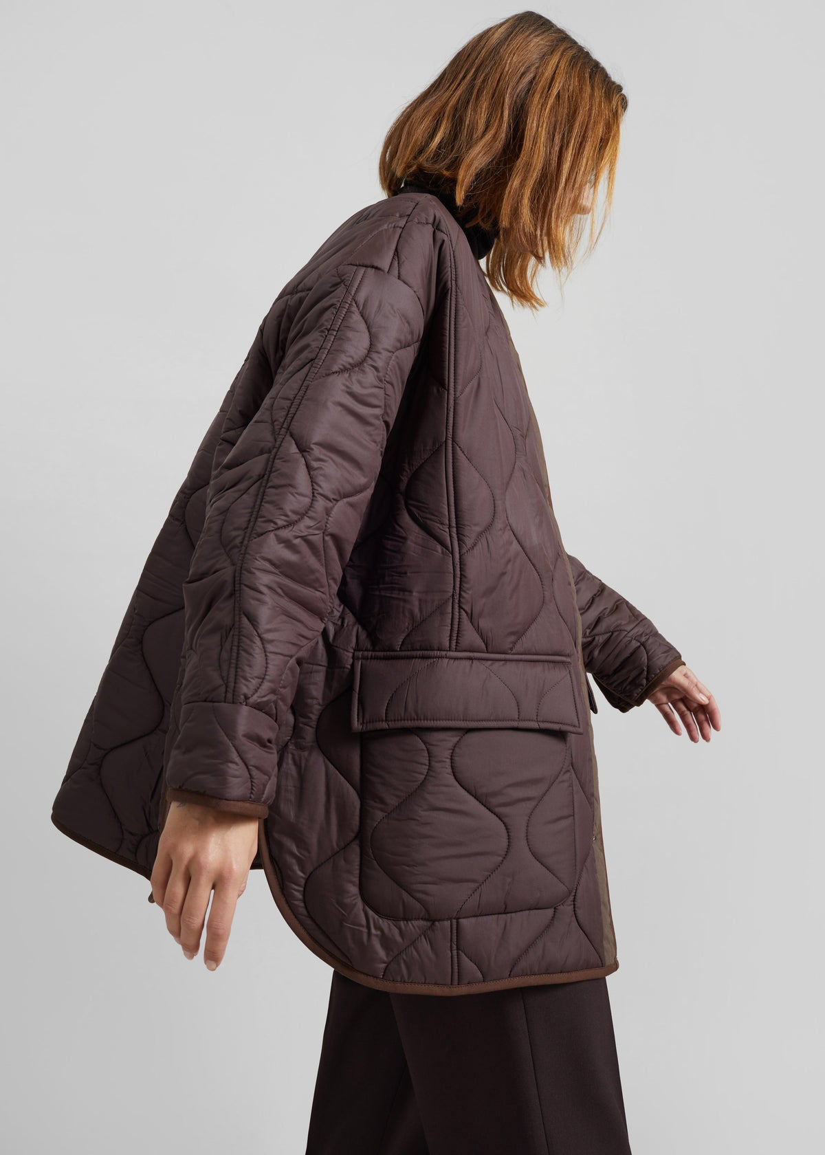 Teddy Quilted Jacket - Brown – view 1 of 7