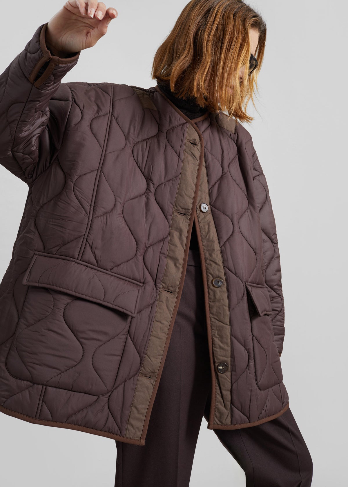 Teddy Quilted Jacket - Brown – view 2 of 7