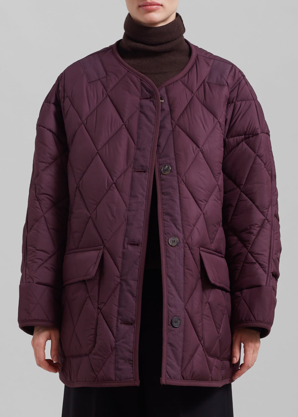 Teddy Quilted Jacket - Burgundy – view 4 of 10