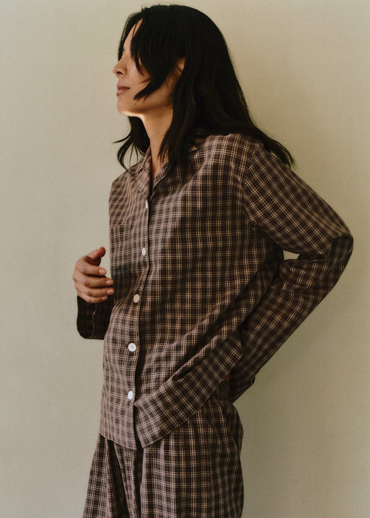 Tekla Fine Twill Long-Sleeved Shirt - Serra Checks – view 1 of 1